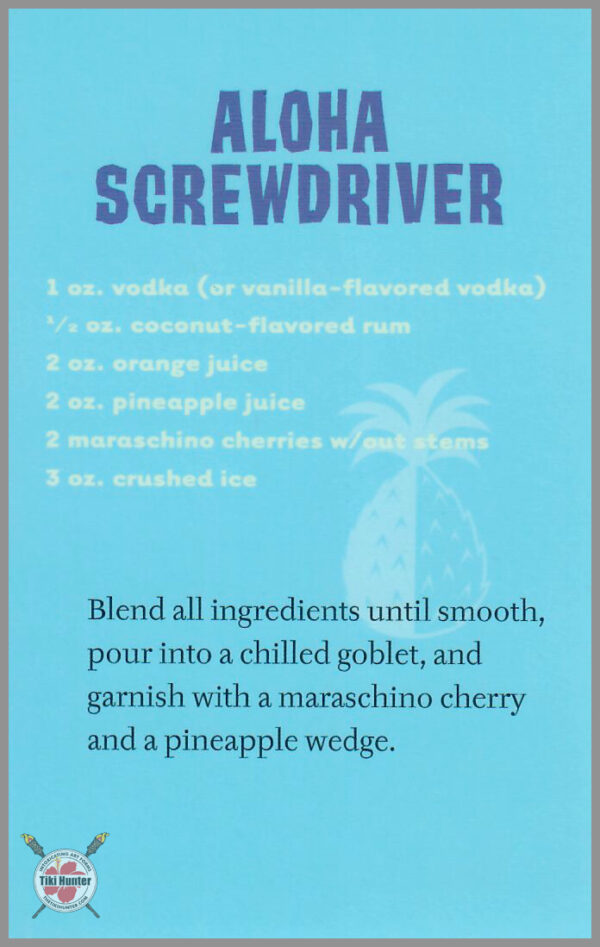 The Art of Shag - Tiki Drink - Recipe Card #A1