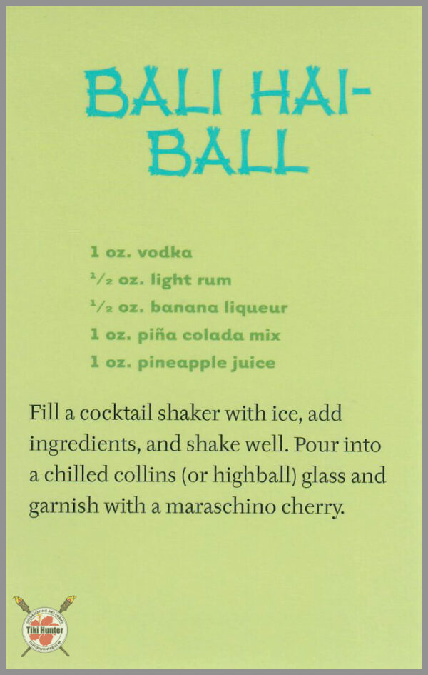 The Art of Shag - Tiki Drink - Recipe Card #A5