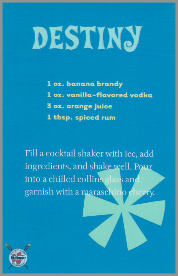 The Art of Shag - Tiki Drink - Recipe Card #B5