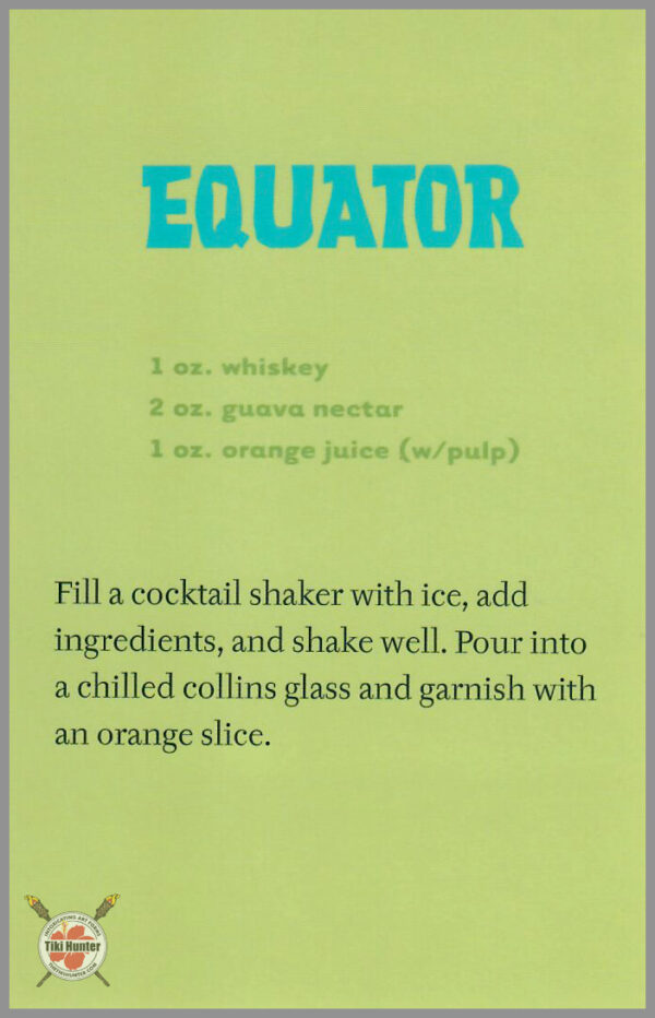 The Art of Shag - Tiki Drink - Recipe Card #B6