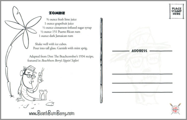The Art of Beachbum Berry - Zombie - Postcard Unposted #1