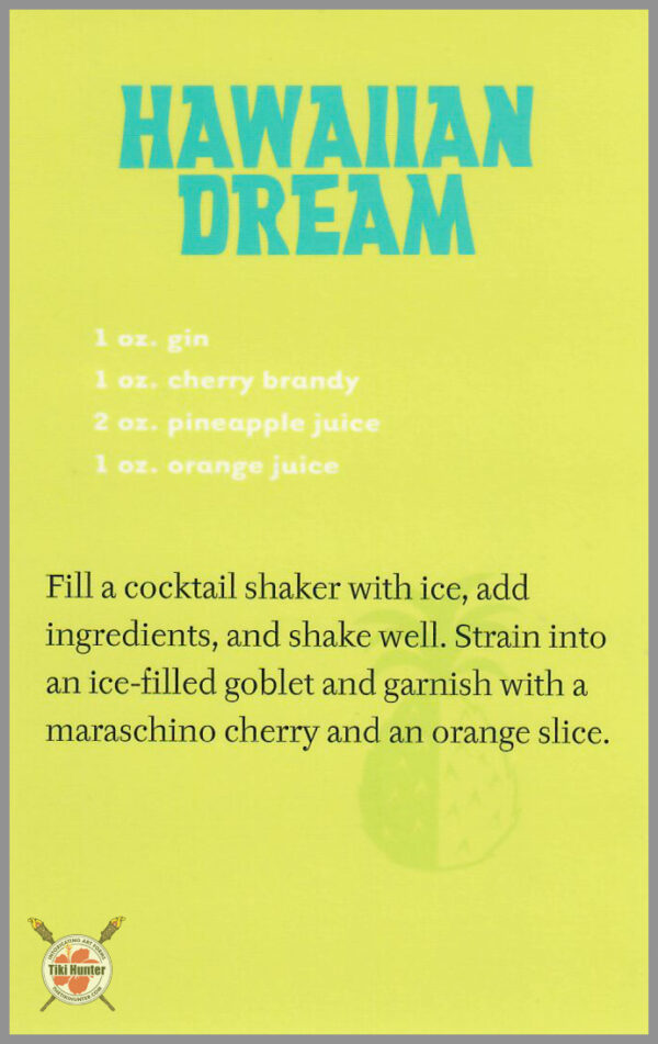 The Art of Shag - Tiki Drink - Recipe Card #C1