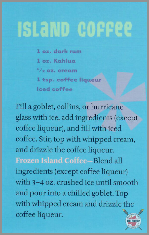 The Art of Shag - Tiki Drink - Recipe Card #C3