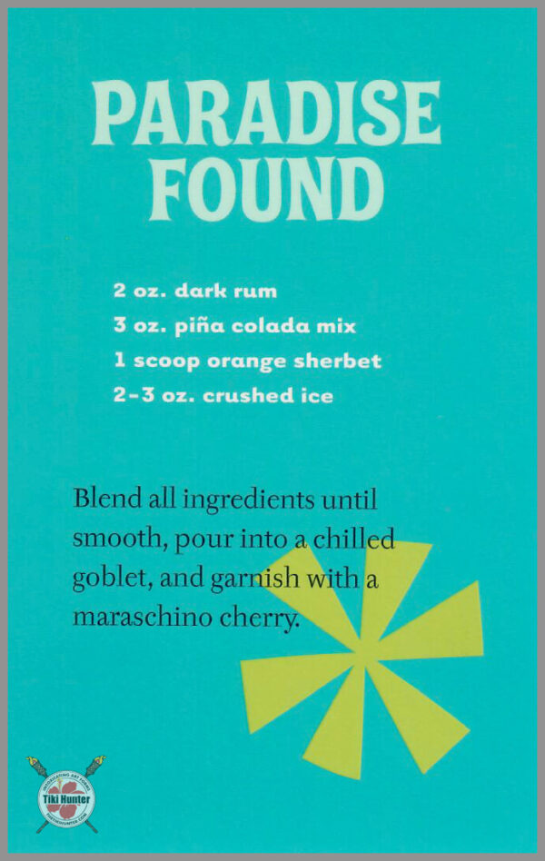 The Art of Shag - Tiki Drink - Recipe Card #C8