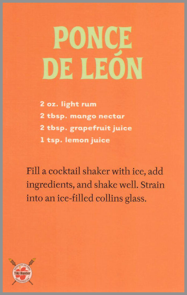 The Art of Shag - Tiki Drink - Recipe Card #D3