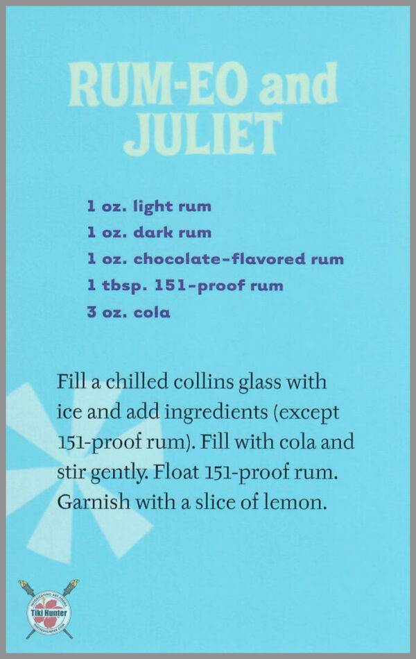 The Art of Shag - Tiki Drink - Recipe Card #D6