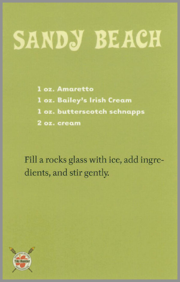 The Art of Shag - Tiki Drink - Recipe Card #D8