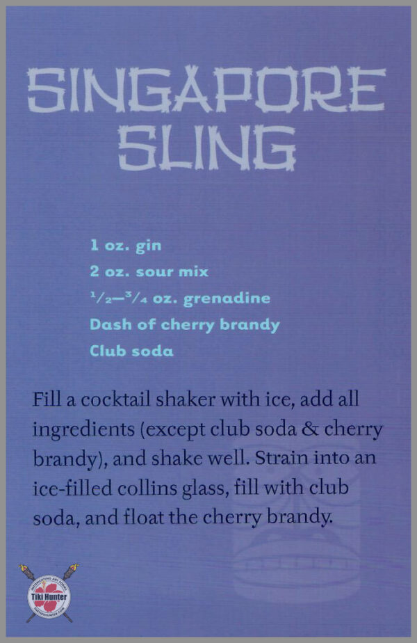 The Art of Shag - Tiki Drink - Recipe Card #E1