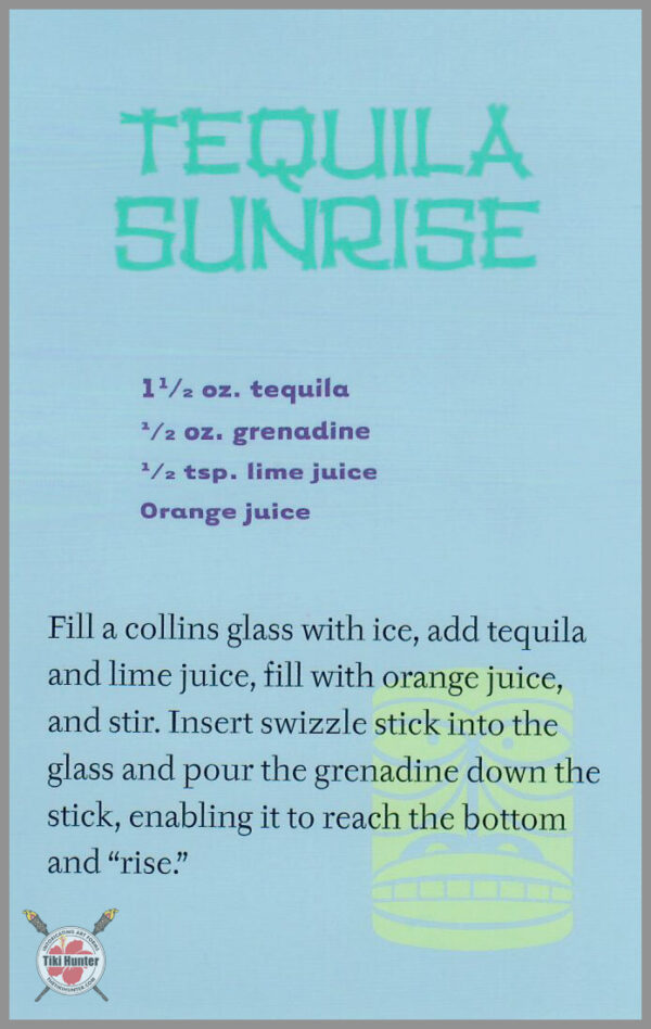 The Art of Shag - Tiki Drink - Recipe Card #F1