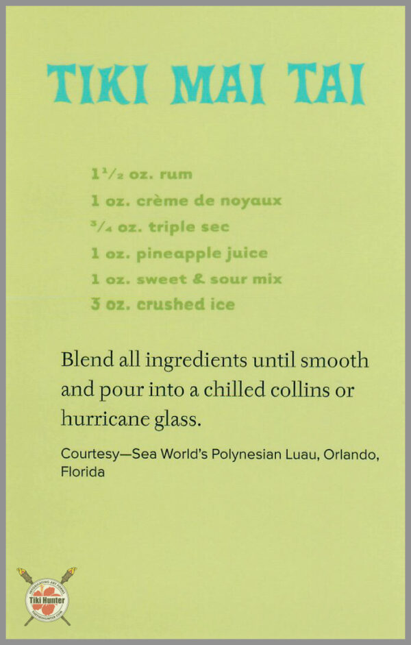 The Art of Shag - Tiki Drink - Recipe Card #F2