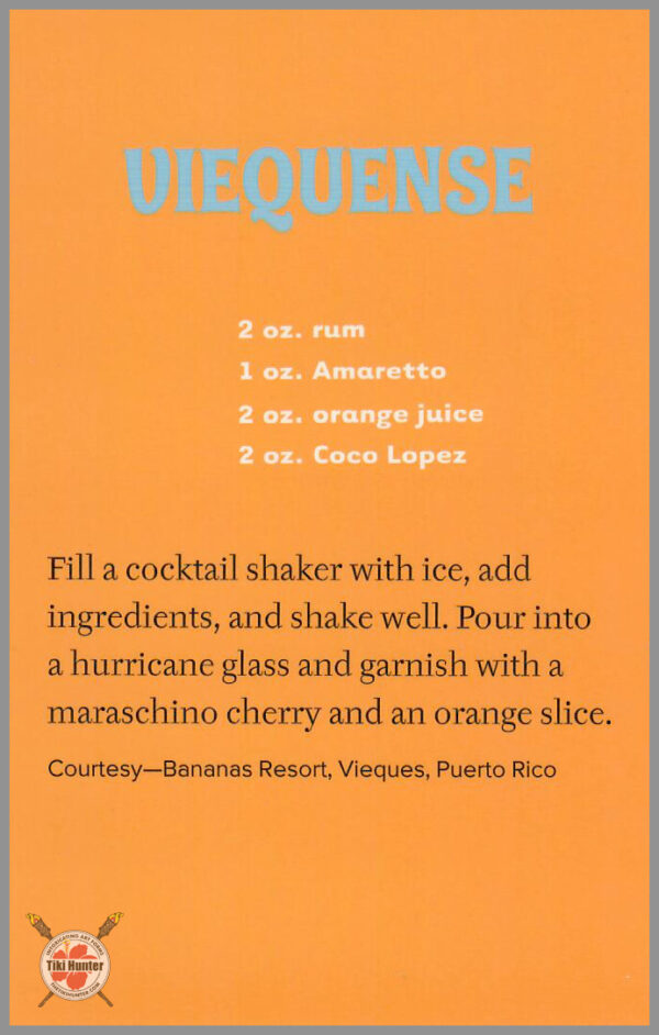 The Art of Shag - Tiki Drink - Recipe Card #F5