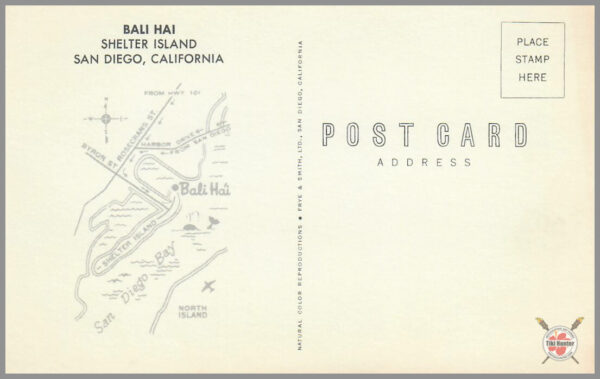 Polynesian Tiki Bar - Bali Hai - Postcard Unposted #2