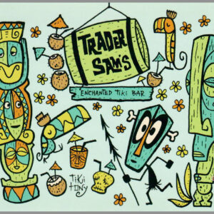 The Art of Tiki Tony - Trader Sam's - Tiki Postcard Unposted #1