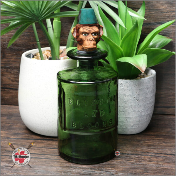 Tiki Decanter - Kin Pottery - Russian Monkey - Fez - Green
