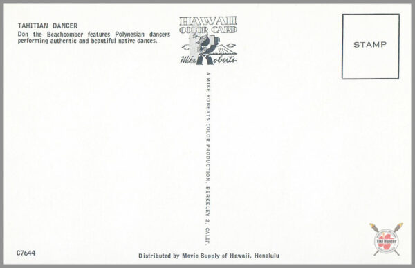 Polynesian Tiki Bar - Don The Beachcomber - Postcard Unposted #8