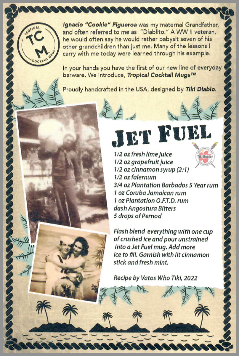 The Art of Tiki Diablo - Tropical Cocktail - Tiki Postcard Unposted #1 The Art of Tiki Diablo - Tropical Cocktail - Tiki Postcard Unposted #1