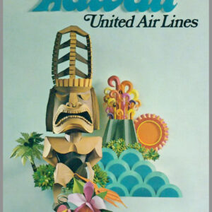 Polynesian Travel - United Airlines - Hawaii - Postcard Unposted #1