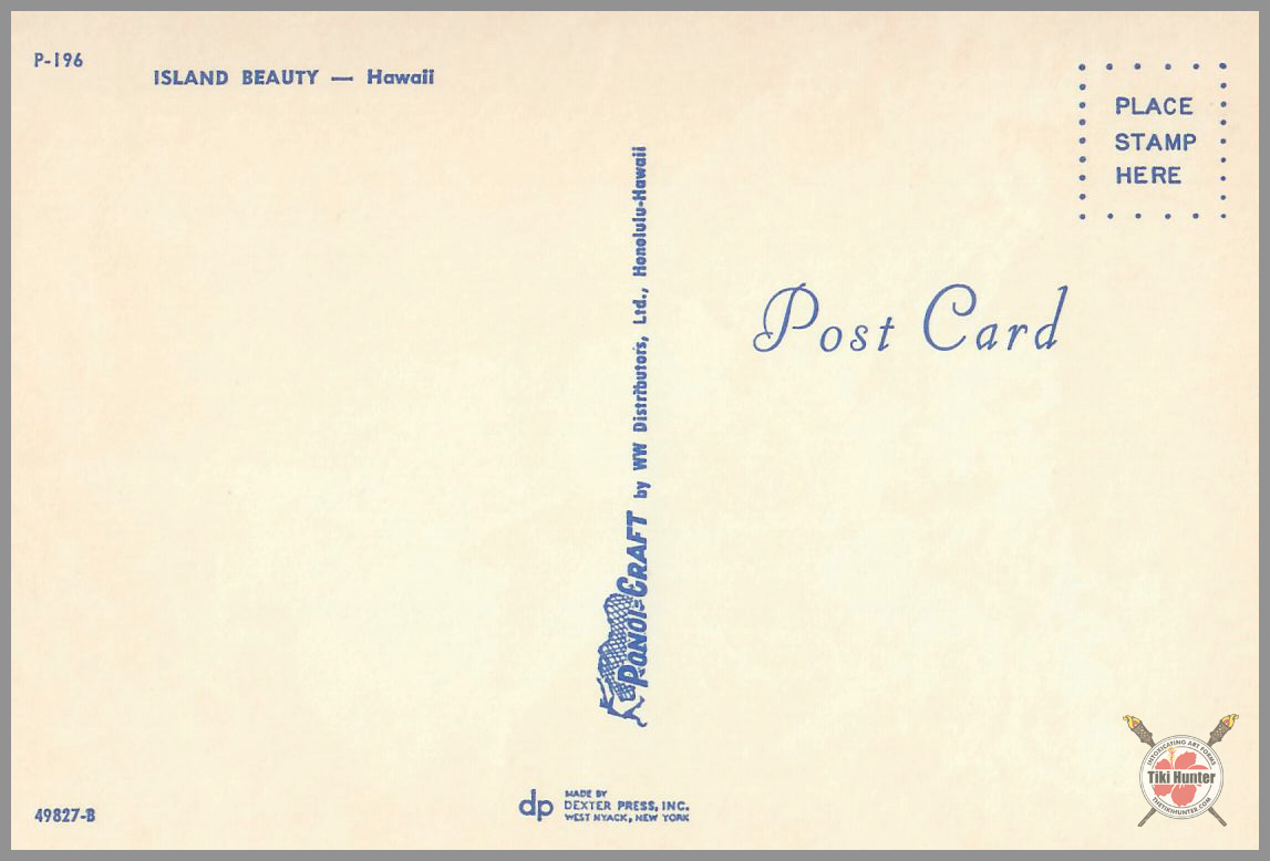 Polynesian Beauty - Hawaiian Wahine Series - Postcard Unposted #7 Polynesian Beauty - Hawaiian Wahine Series - Postcard Unposted #7