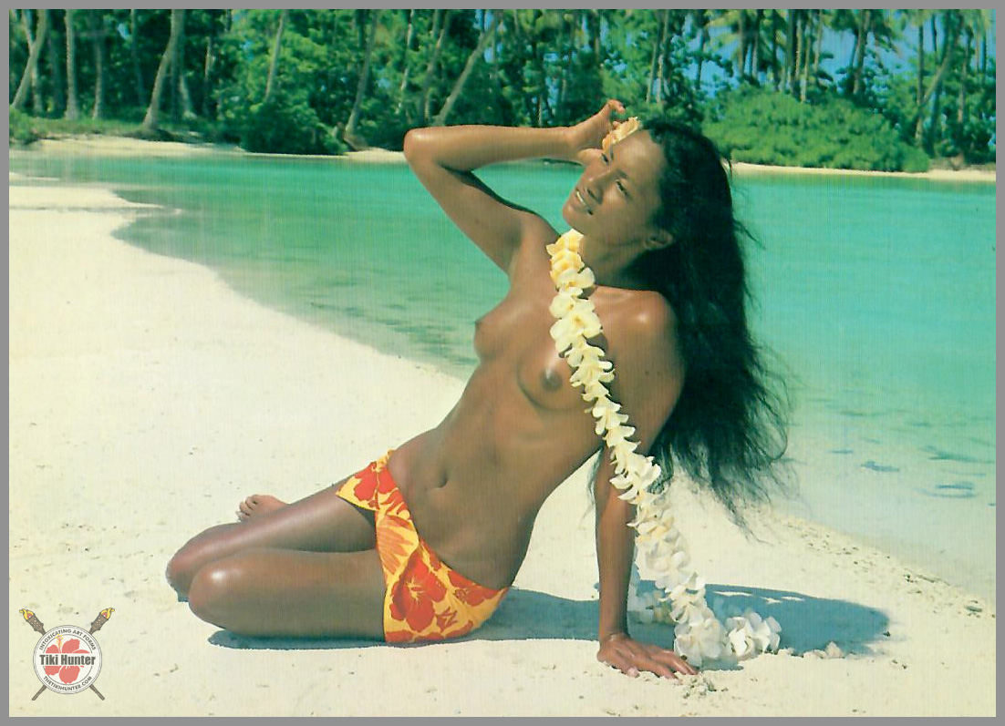 Topless Island Girl - Lanai Series - Postcard Unposted #3 Topless Island Girl - Lanai Series - Postcard Unposted #3