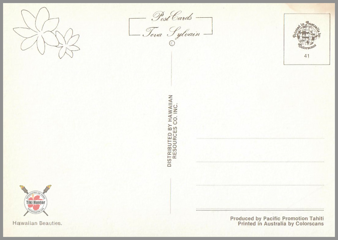 Topless Island Girl - Lanai Series - Postcard Unposted #3 Topless Island Girl - Lanai Series - Postcard Unposted #3