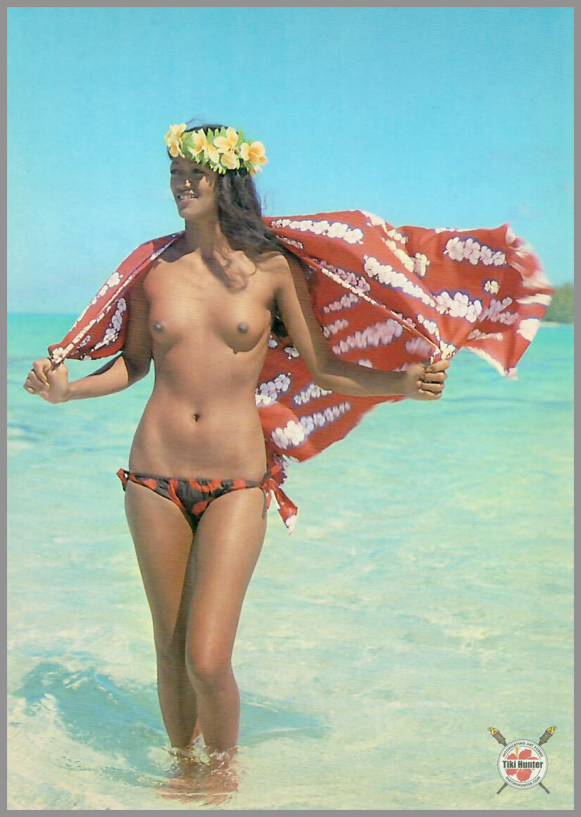 Topless Island Girl - Lanai Series - Postcard Unposted #5 Topless Island Girl - Lanai Series - Postcard Unposted #5