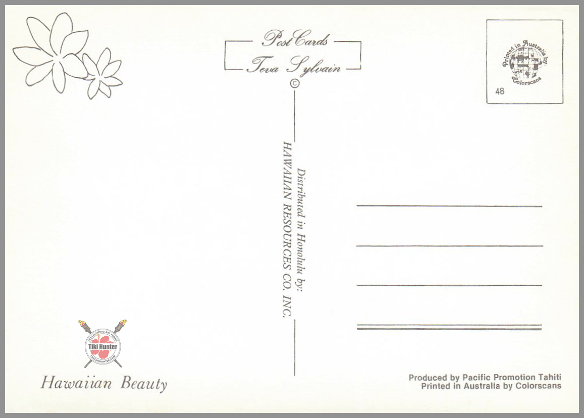 Topless Island Girl - Lanai Series - Postcard Unposted #5 Topless Island Girl - Lanai Series - Postcard Unposted #5