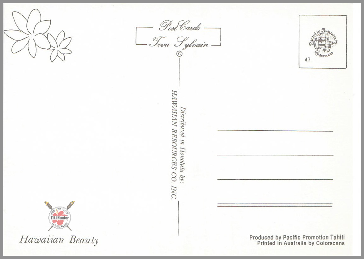 Topless Island Girl - Lanai Series - Postcard Unposted #6 Topless Island Girl - Lanai Series - Postcard Unposted #6